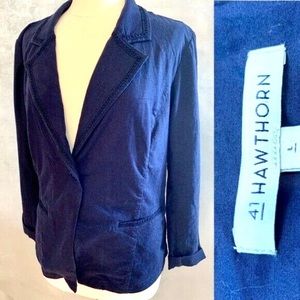 women’s Hawthorn 41 Navy Linen Blazer Stitch Fix L